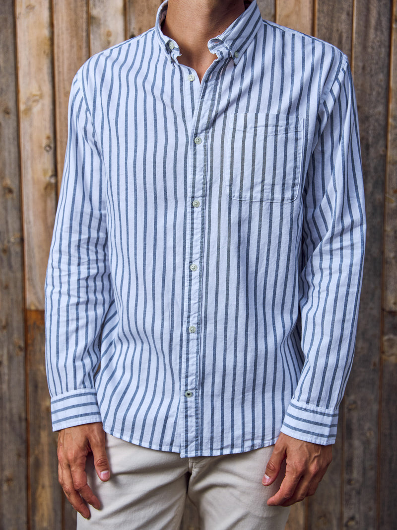 CAMISA CLASSIC OXFORD - Ensign Blue Stripes:STRIPES