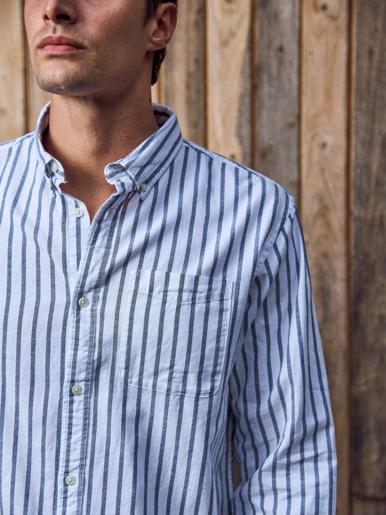 CAMISA CLASSIC OXFORD - Ensign Blue Stripes:STRIPES