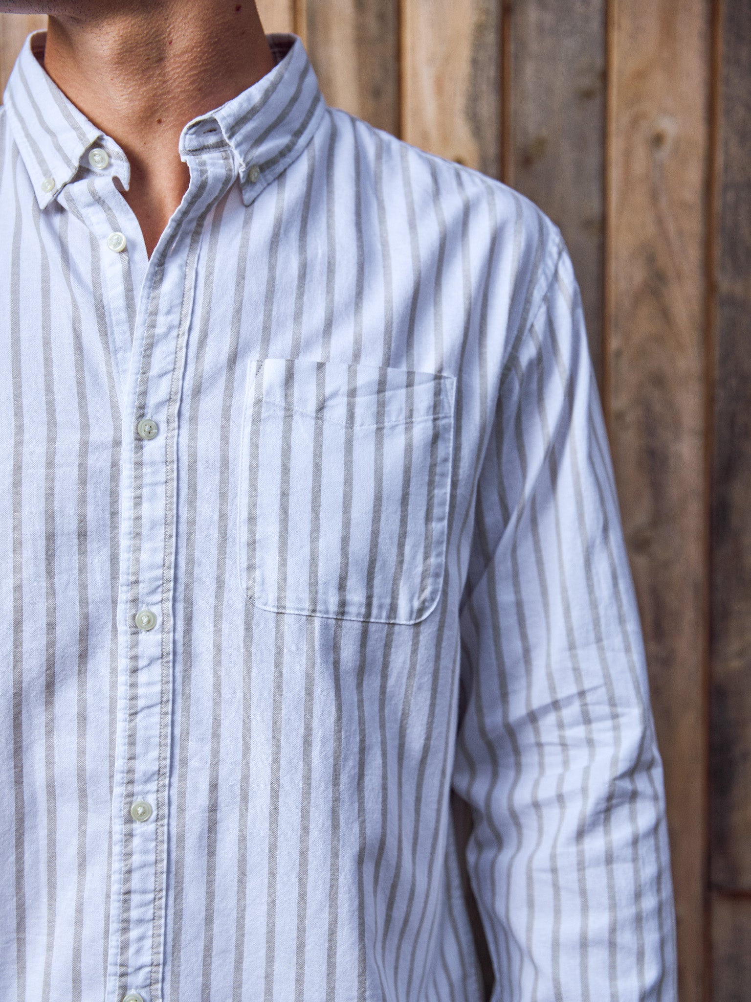 CAMISA CLASSIC OXFORD - Ensign Blue Stripes:STRIPES