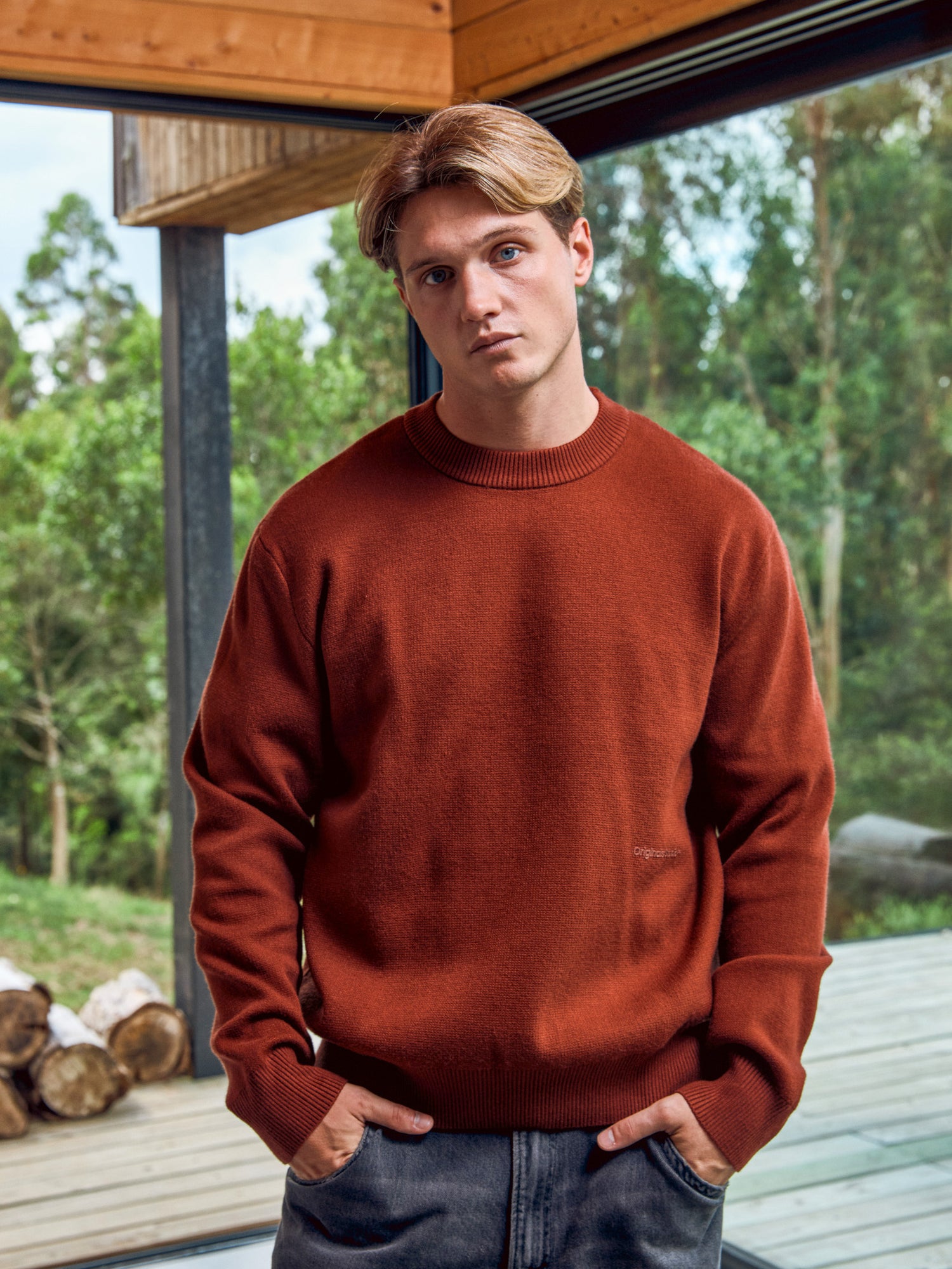 SWEATER VESTERBRO - Brandy Brown