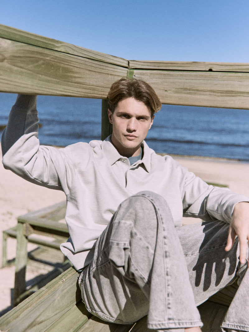 POLO CONCRETE - Light Grey Melange Detail:NEW LGM