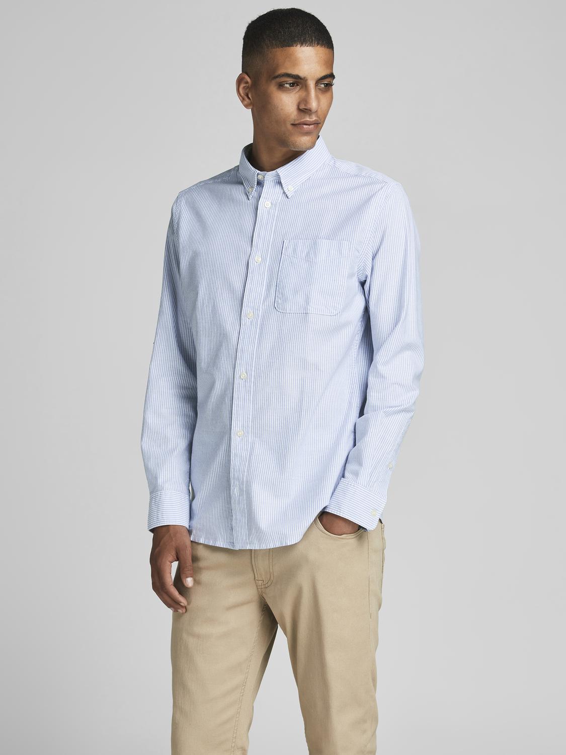 CAMISA SLIM MANGA LARGA OXFORD - Infinity Stripes:SLIM FIT