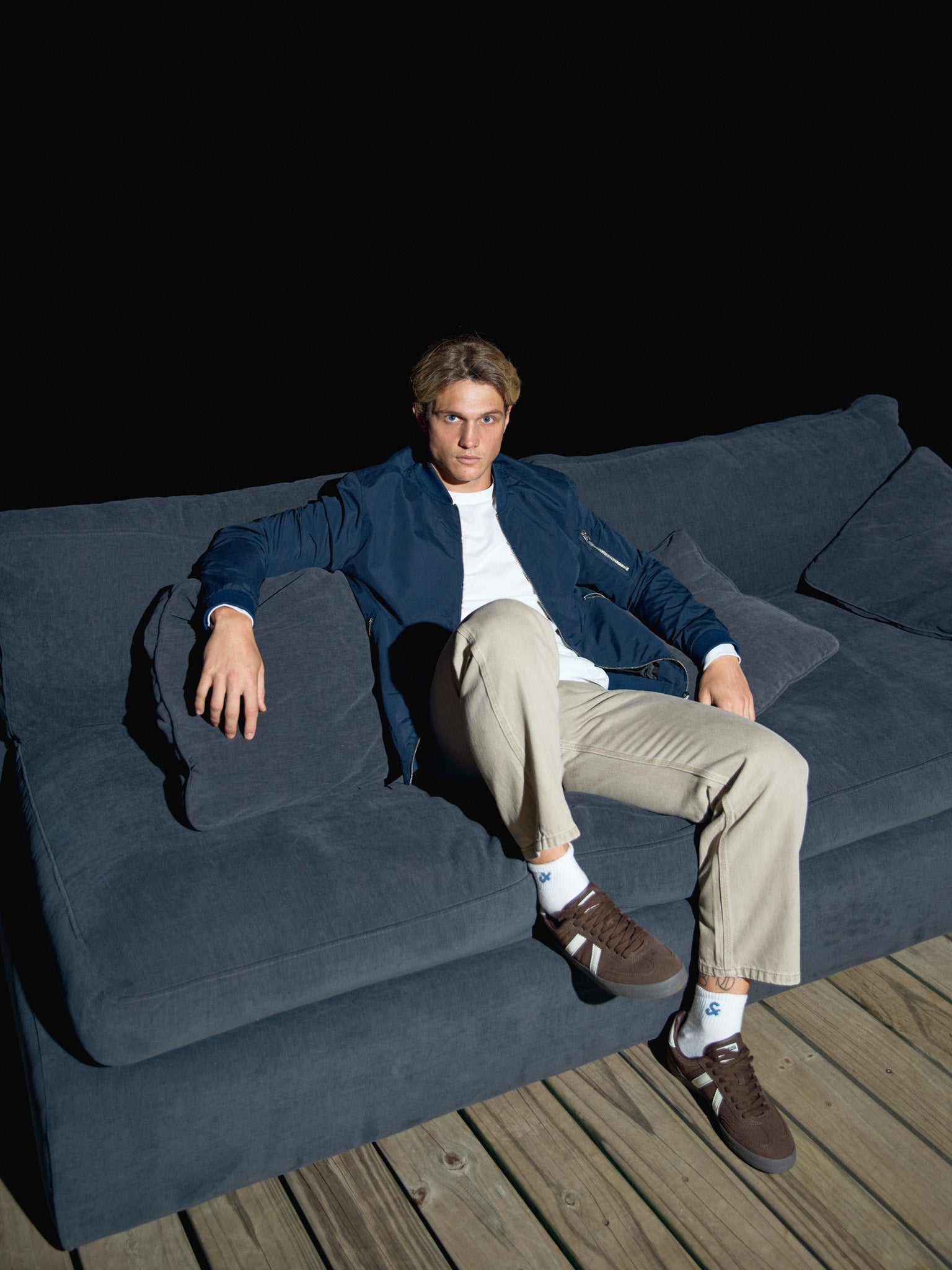 CHAQUETA BOMBER CON CIERRE RUSH - Navy Blazer