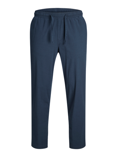 PANTALÓN TIRO MEDIO DE LINO STACE - Navy Blazer