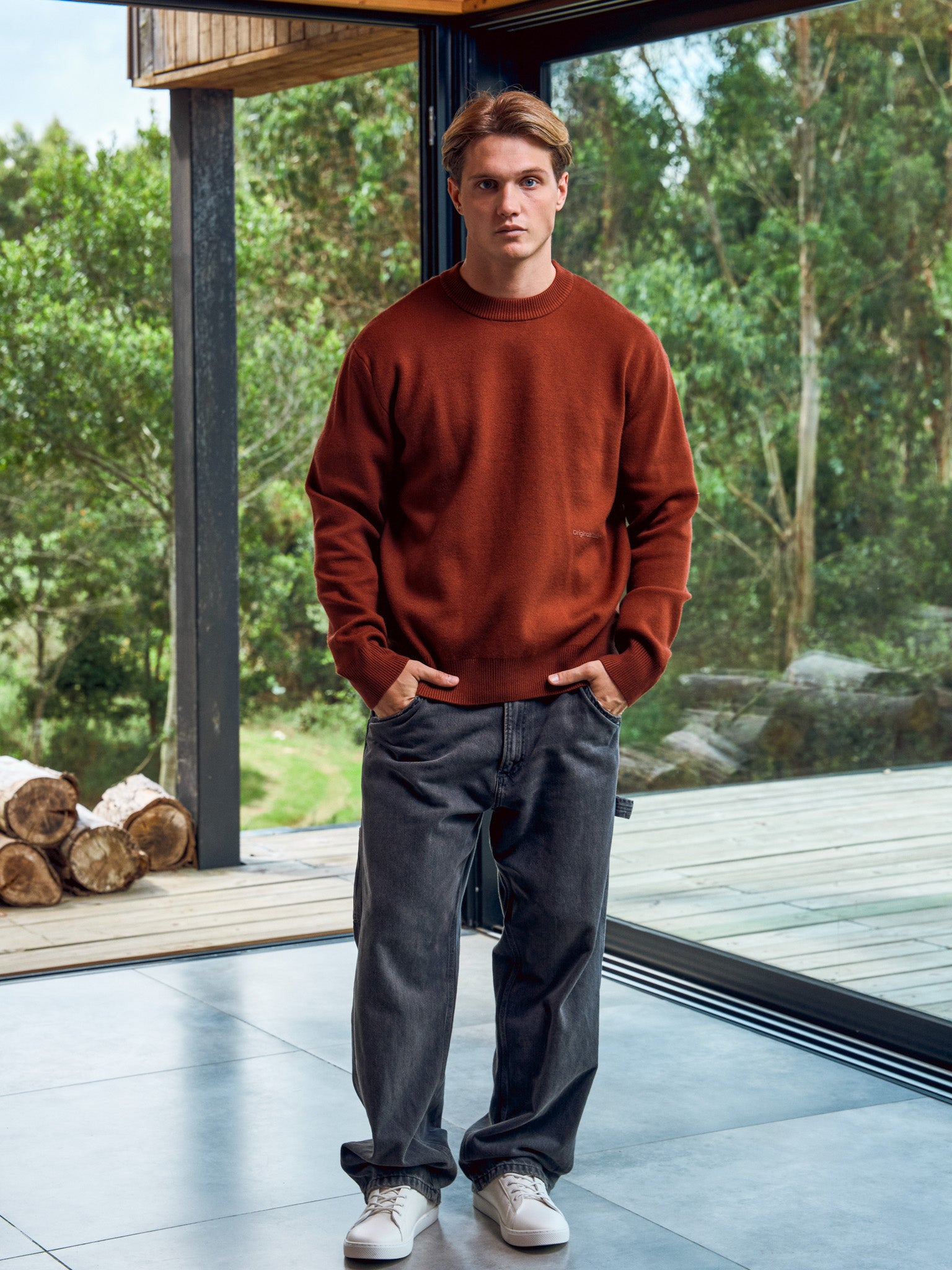 SWEATER VESTERBRO - Brandy Brown