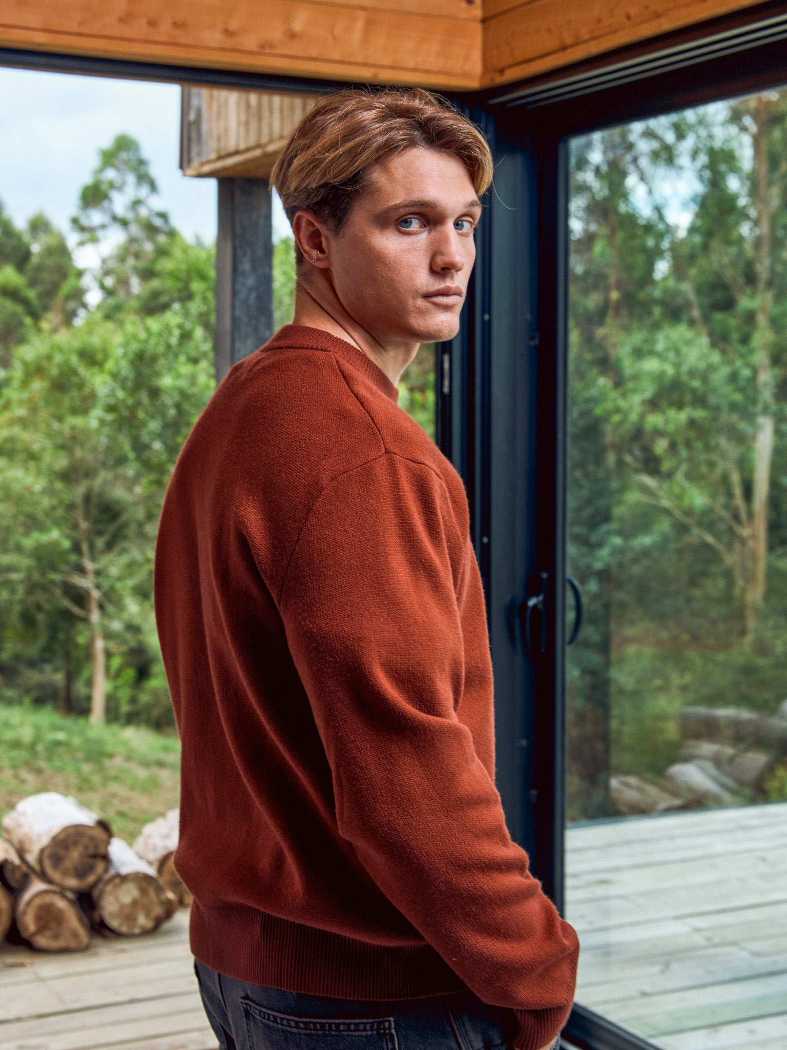 SWEATER VESTERBRO - Brandy Brown