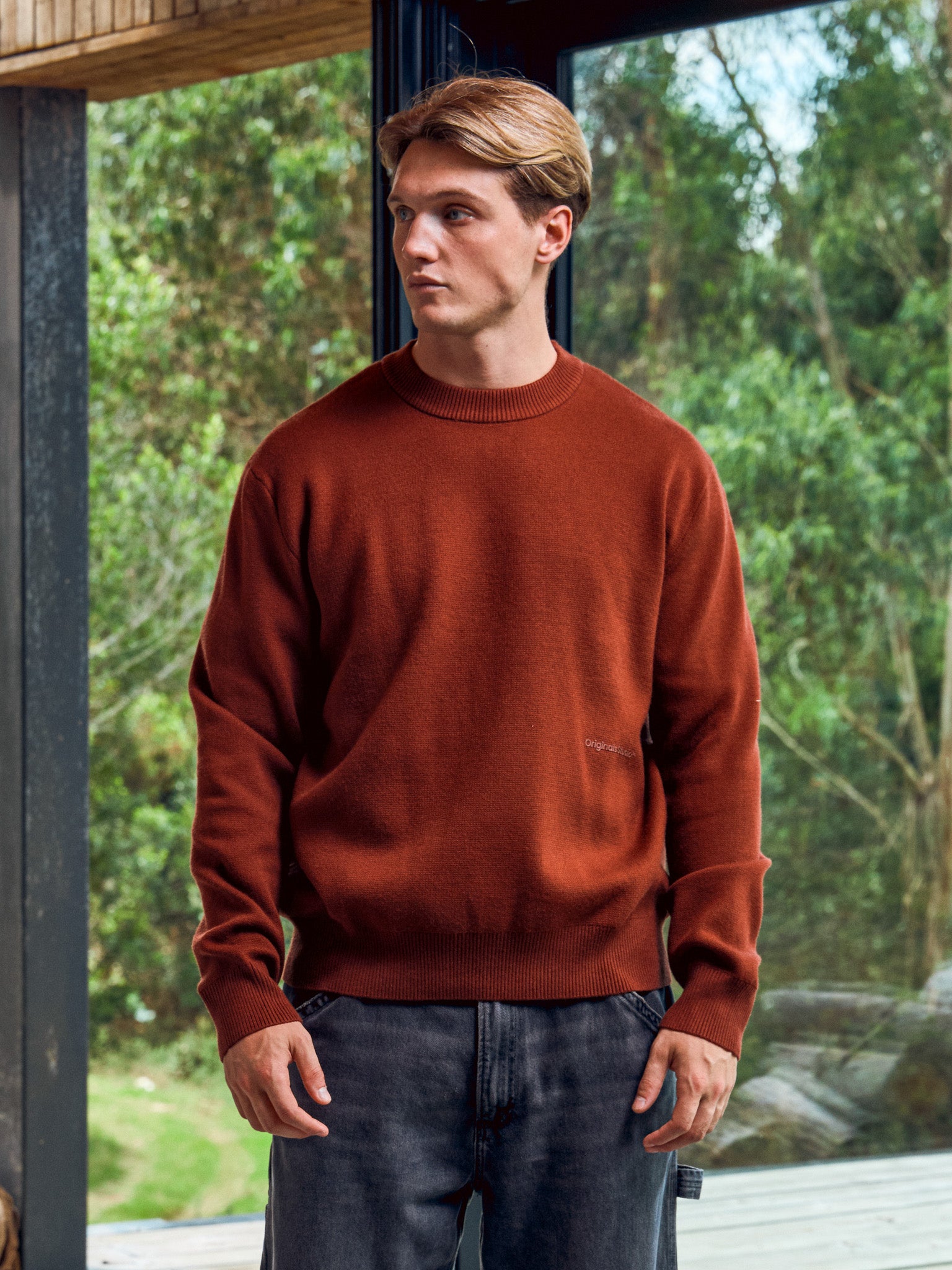 SWEATER VESTERBRO - Brandy Brown