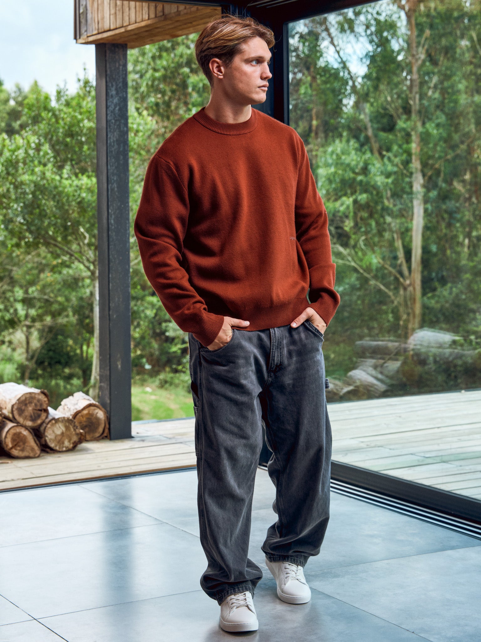SWEATER VESTERBRO - Brandy Brown
