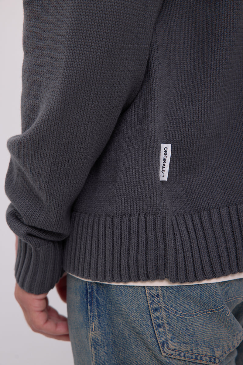 SWEATER WIDE TEJIDO CON CIERRE FREDERIKSBERG - Iron Gate