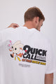 POLERA SALON - Bright White Print:RUNNING RABBIT