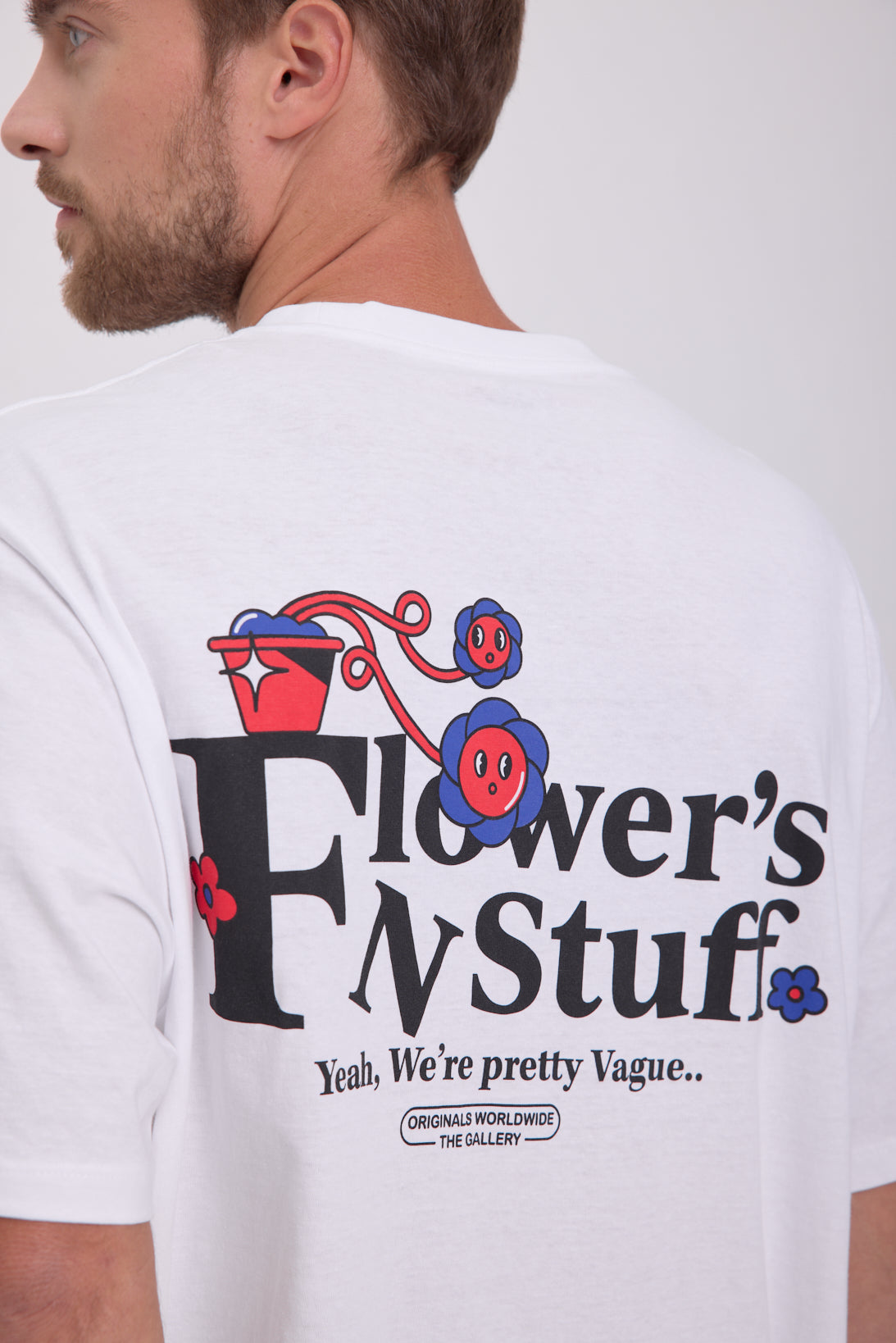 POLERA SALON - Bright White Print:FLOWER POT