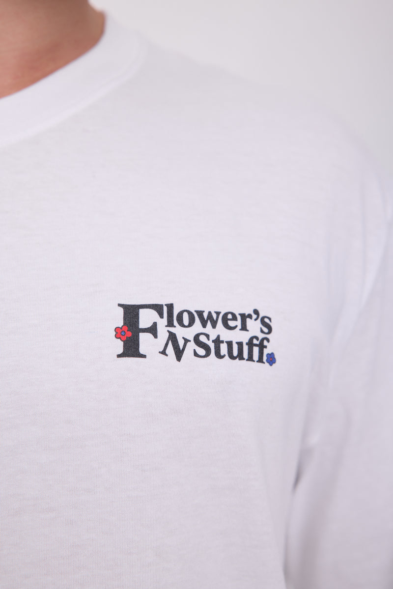 POLERA SALON - Bright White Print:FLOWER POT