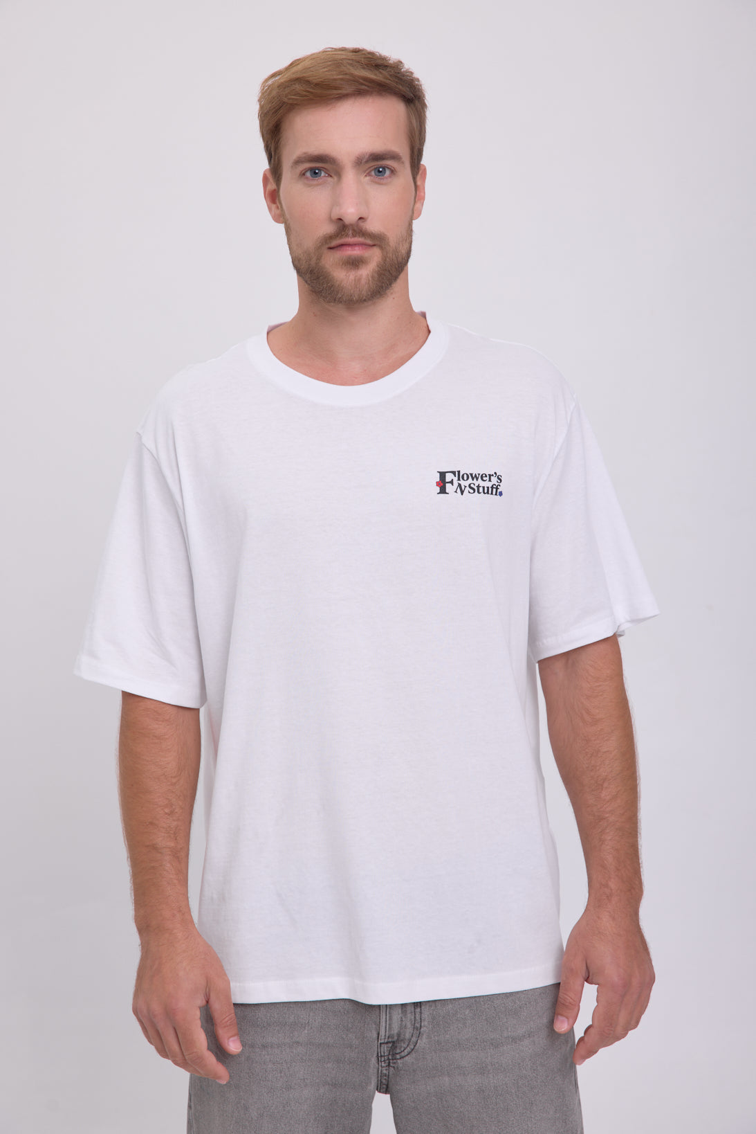 POLERA SALON - Bright White Print:FLOWER POT
