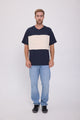 POLERA FREDERIKSBERG MARGATE - Sky Captain Detail:ANTIQUE WHITE BLOCKING
