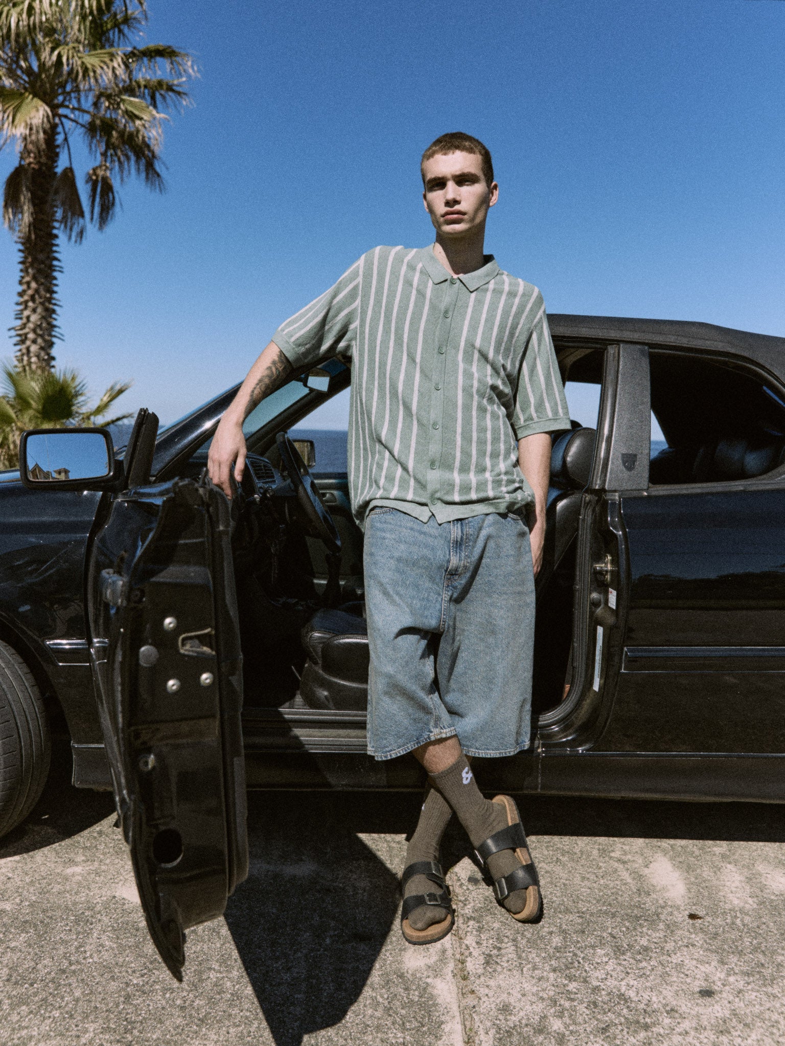 POLO EMIL-Iceberg Green Stripes:w. Cloud Dancer stripes