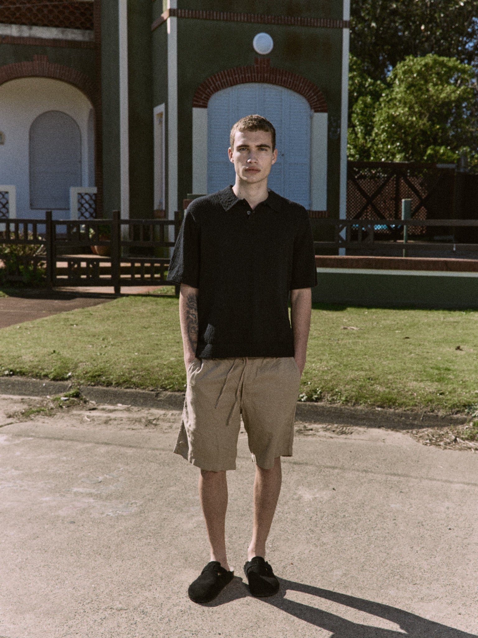 POLO RELAXED TEJIDO PAROS - Black