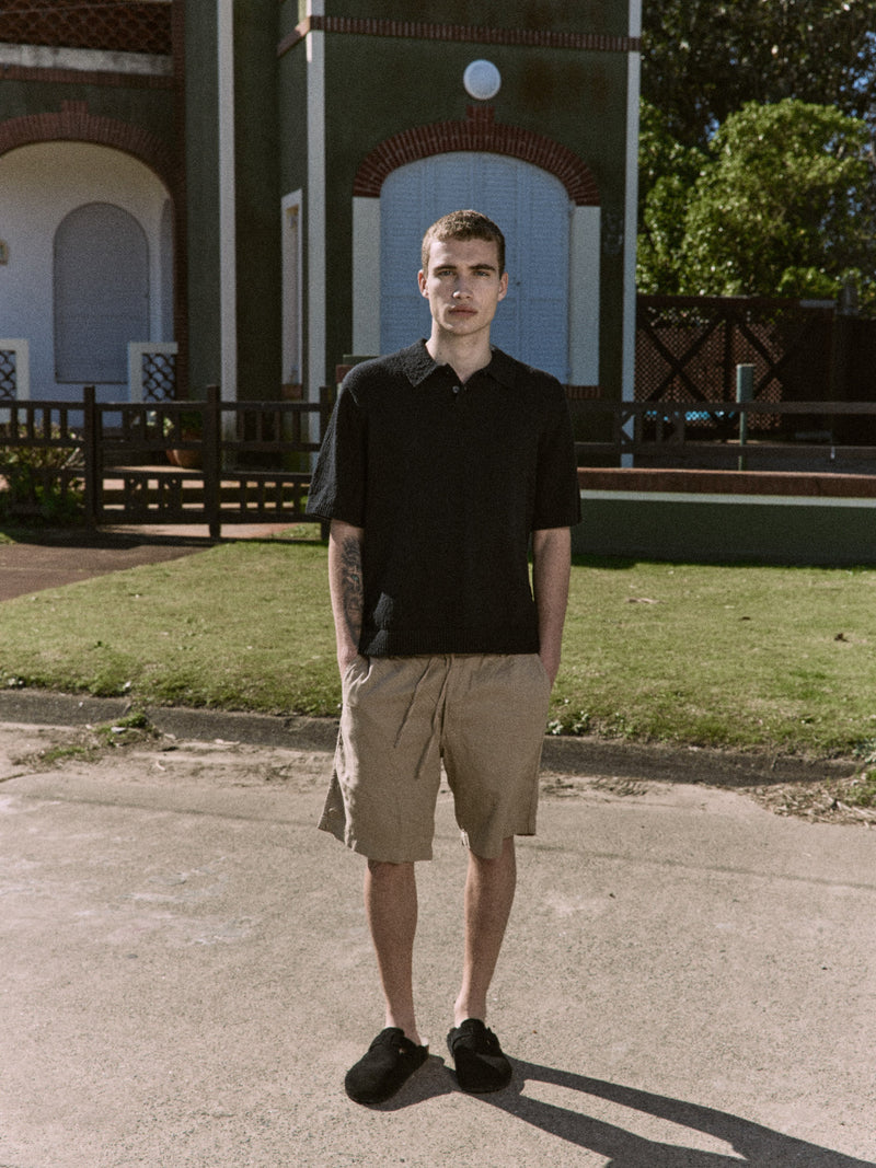 POLO RELAXED TEJIDO PAROS - Black