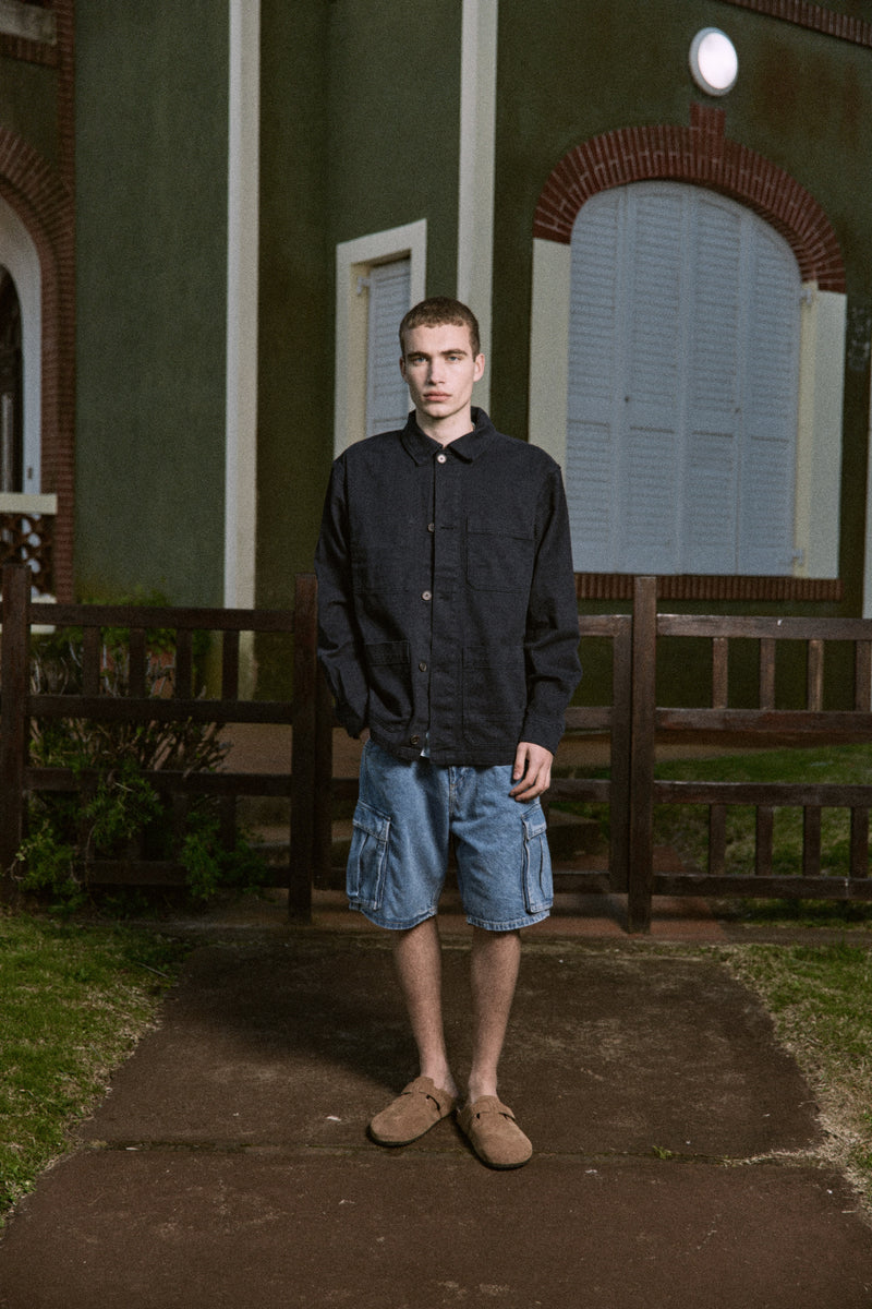 SOBRECAMISA WORKER CON BOTONES DERRY - Dark Navy