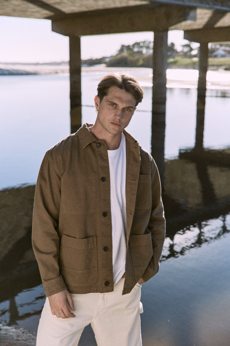 SOBRECAMISA WORKER CON BOTONES DERRY - Shitake