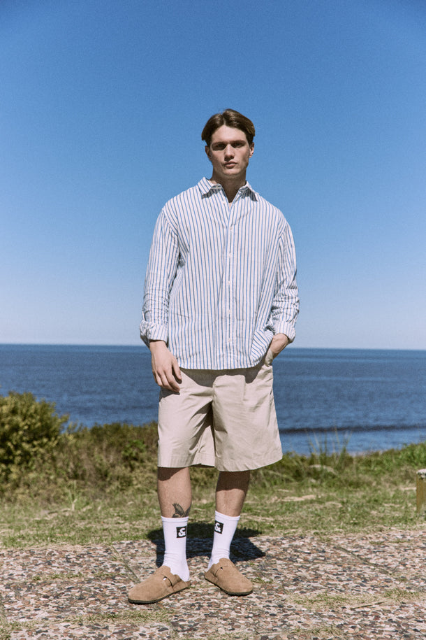 Product SHORT CHINO TIRO MEDIO OWEN - Silver Lining - Image 3