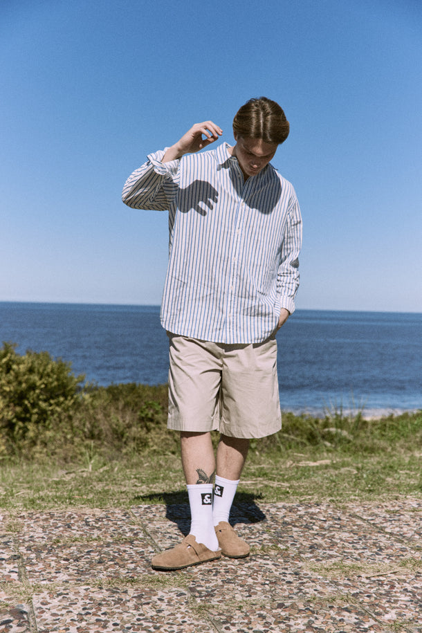 Product SHORT CHINO TIRO MEDIO OWEN - Silver Lining - Image 5