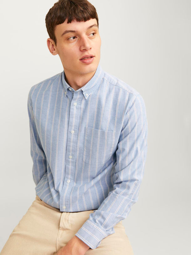 Product CAMISA OXFORD CLÁSICA - Chambray Blue Stripes:SLIM FIT - Image 4
