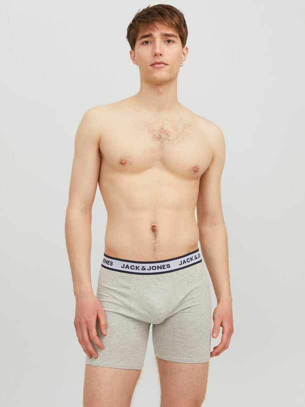 Product PACK 3 BOXERS SOLID CLÁSICOS - Light Grey Melange Pack:White - Navy Blazer - Image 1