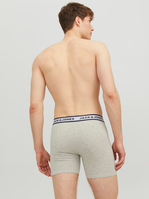 Product PACK 3 BOXERS SOLID CLÁSICOS - Light Grey Melange Pack:White - Navy Blazer - Image 3