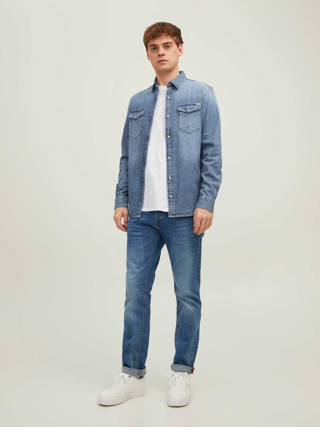 CAMISA DE JEAN SHERIDAN - Medium Blue Denim Fit:SLIM