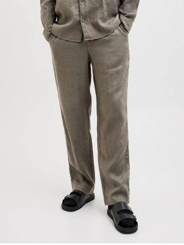 Product PANTALON CHINO LINO KARL-Tea Leaf - Image 5