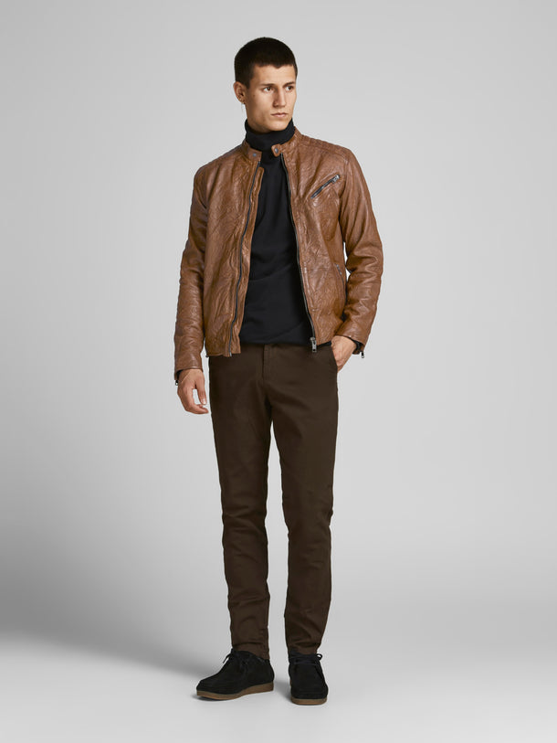 Product CHAQUETA JOEL BIKER PIEL - Cognac - Image 5