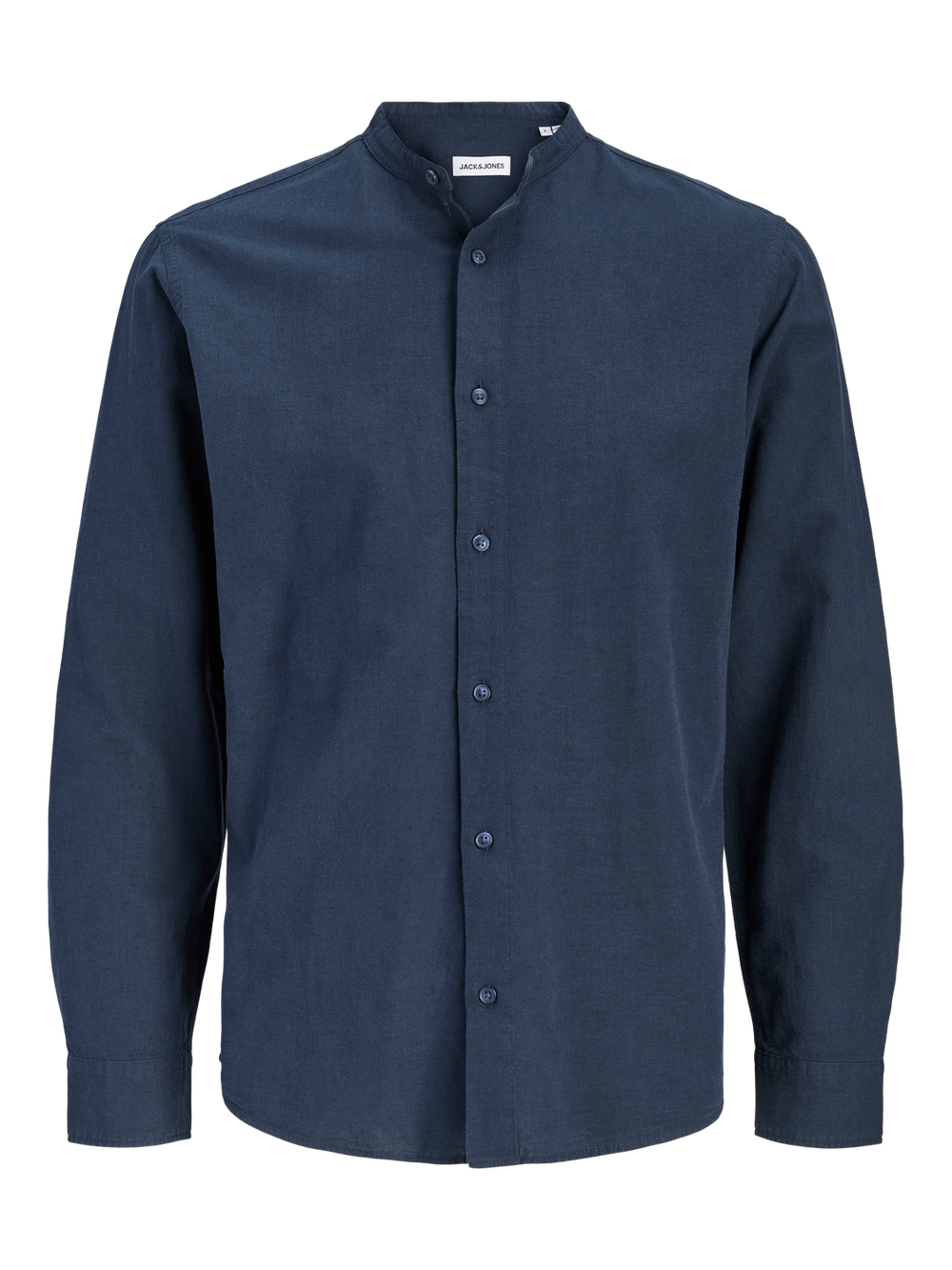 CAMISA POPELÍN DE LINO CUELLO MAO SUMMER - Navy Blazer