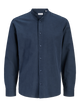 CAMISA POPELÍN DE LINO CUELLO MAO SUMMER - Navy Blazer