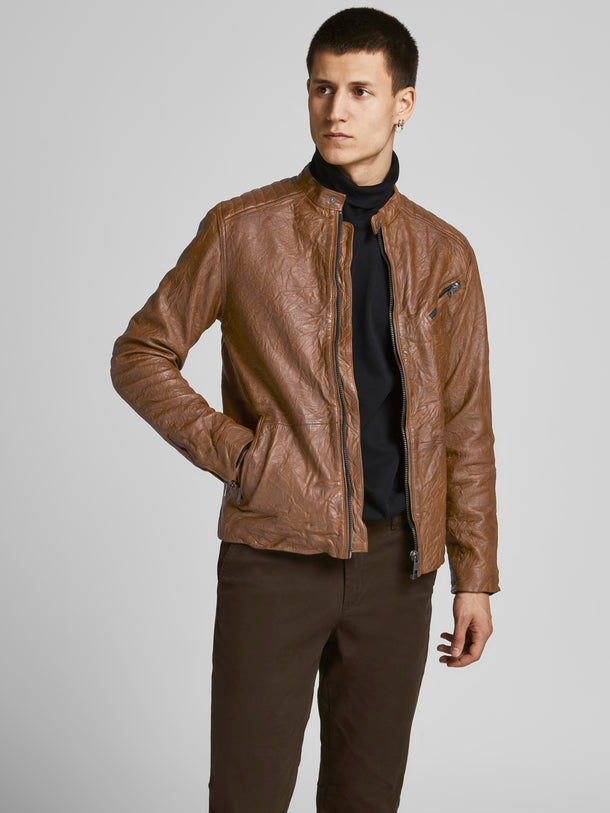 Product CHAQUETA JOEL BIKER PIEL - Cognac - Image 6