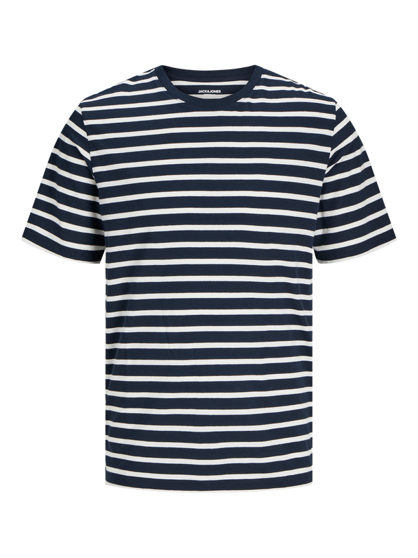 Product POLERA BÁSICA REGULAR MANGA CORTA ORGANIC - Navy Blazer Stripes:CLOUD DANCER - Image 13