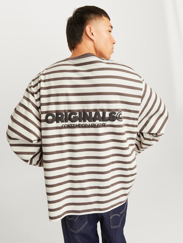 Product POLERA SLINGTON CREW - Deep Taupe Stripes:ANTIQUE WHITE - Image 3
