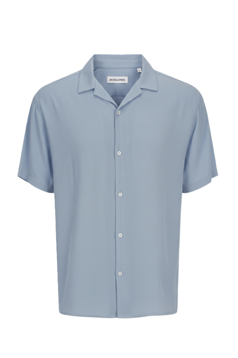 CAMISA RELAXED CON CUELLO RESORT JEFF - Stone Blue