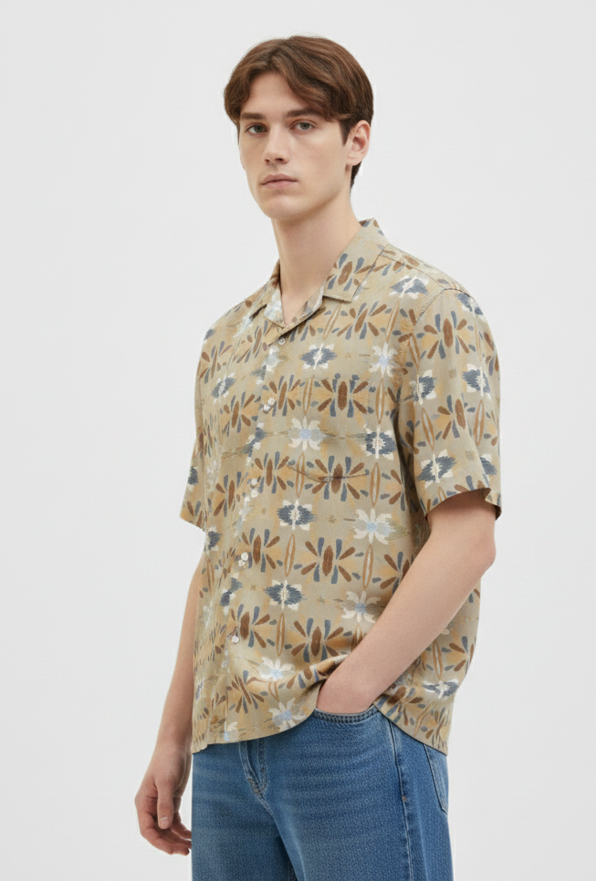 CAMISA RELAXED ESTAMPADA LUKE - Safari