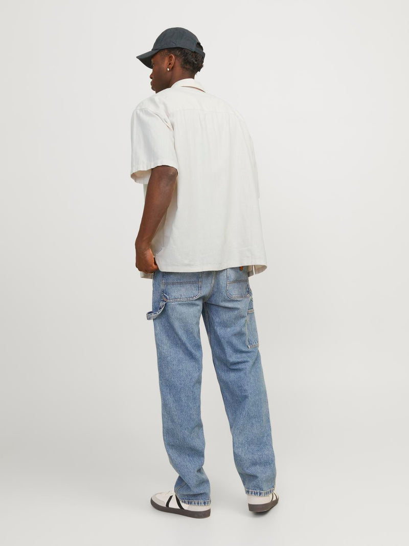CAMISA OVERSIZE DE LINO FARO - Moonbeam Detail:POCKET