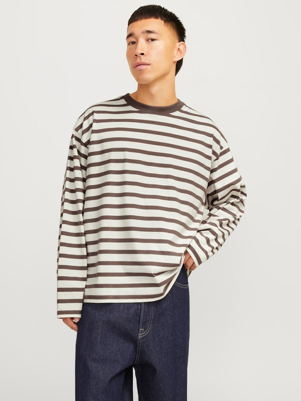 Product POLERA SLINGTON CREW - Deep Taupe Stripes:ANTIQUE WHITE - Image 9