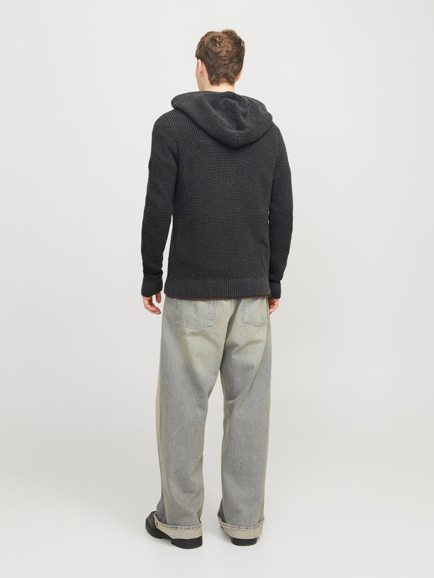 Product SWEATER ERIK - Black Detail:Twist w. Asphalt - Image 4