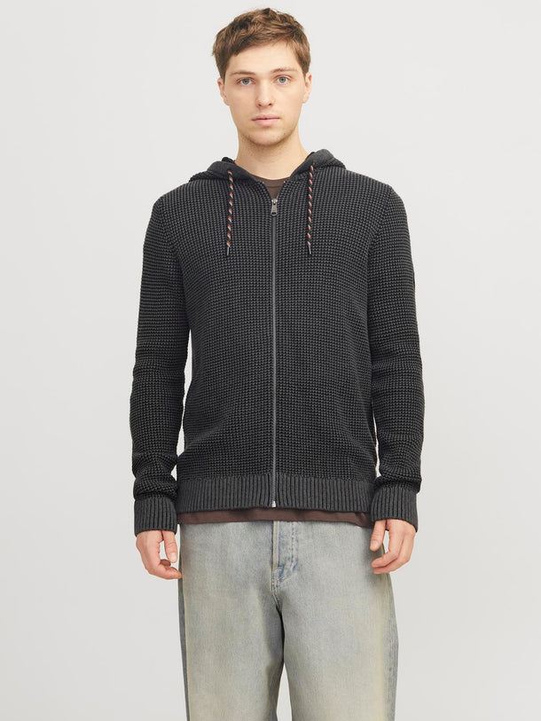 Product SWEATER ERIK - Black Detail:Twist w. Asphalt - Image 5
