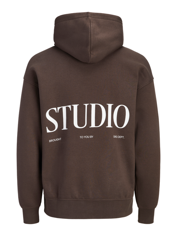 Product POLERÓN LOOSE CON CAPUCHA ESTAMPADO VESTERBRO - Chocolate Brown - Image 2