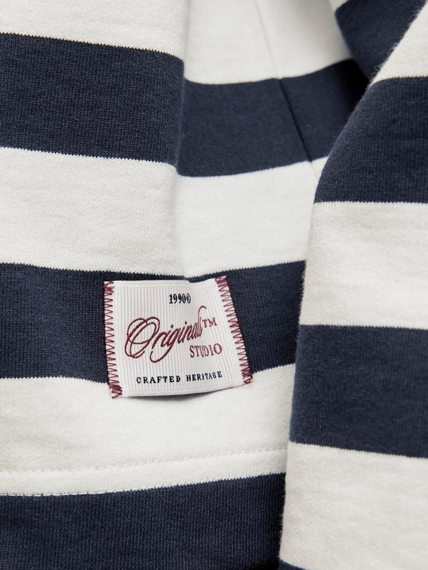 Product POLERÓN LOOSE POLO LLECKER -Cloud Dancer Stripes:SKY CAPTAIN - Image 6