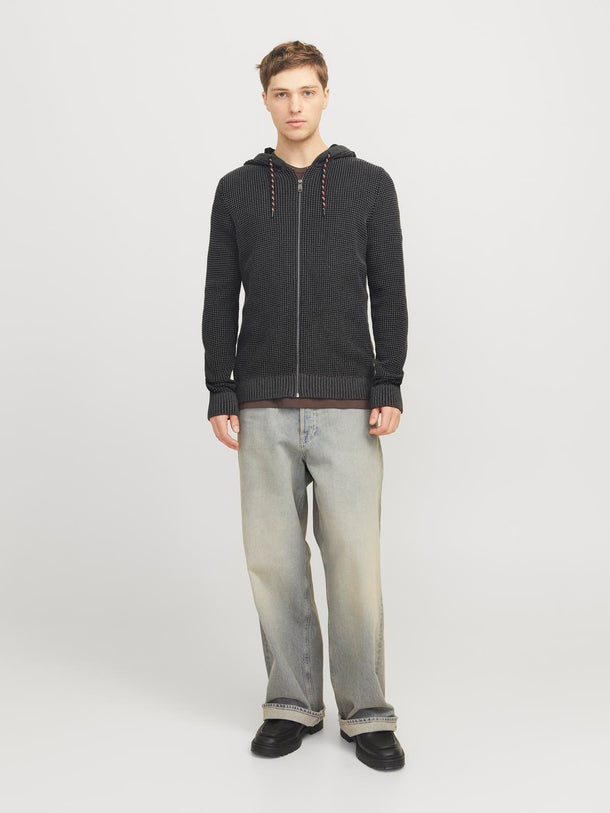 Product SWEATER ERIK - Black Detail:Twist w. Asphalt - Image 6