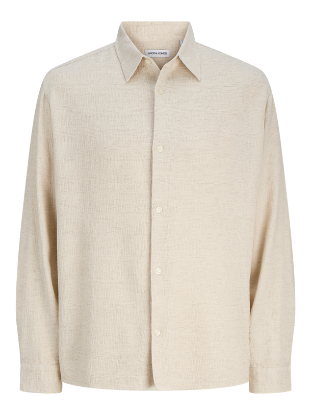 Product CAMISA RELAXED DE LINO JACQUARD LEO-Moonbeam - Image 1