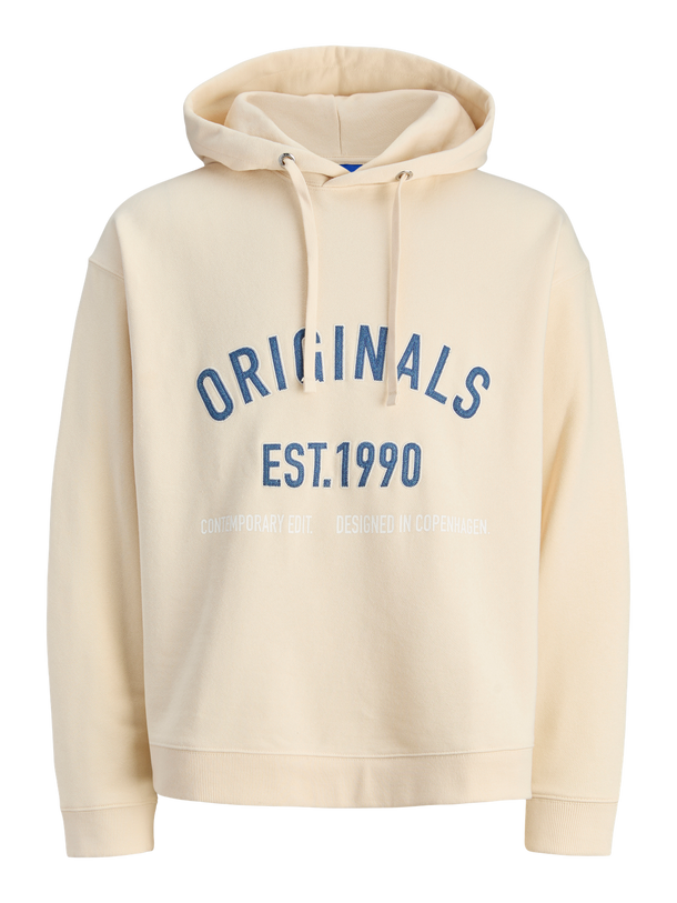 Product POLERÓN OVERSIZE CON CAPUCHA ESTAMPADO BOWERY-Antique White - Image 1