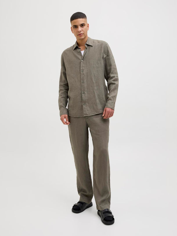 Product PANTALON CHINO LINO KARL-Tea Leaf - Image 6
