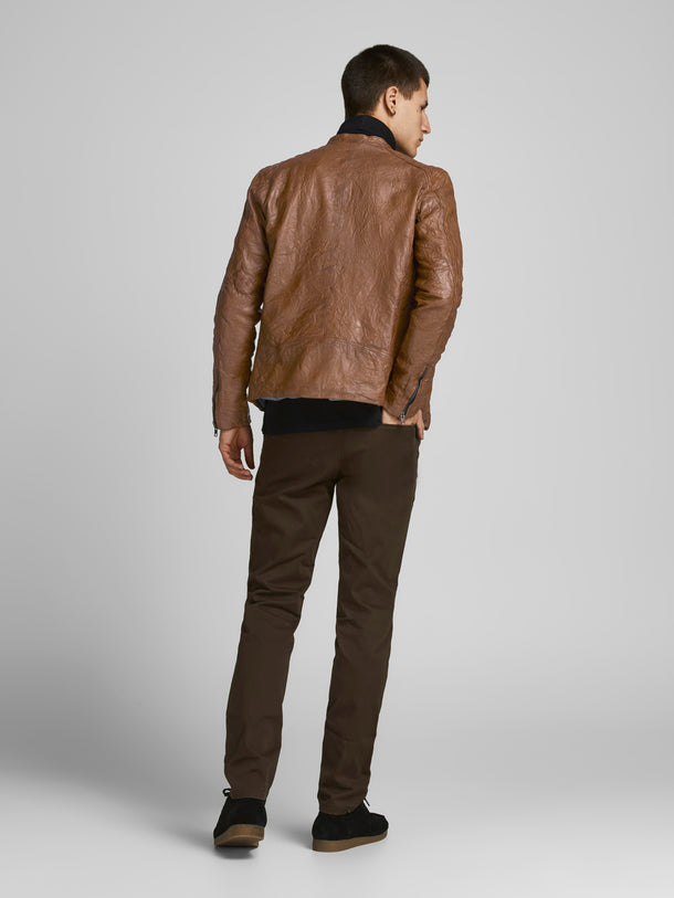 Product CHAQUETA JOEL BIKER PIEL - Cognac - Image 4