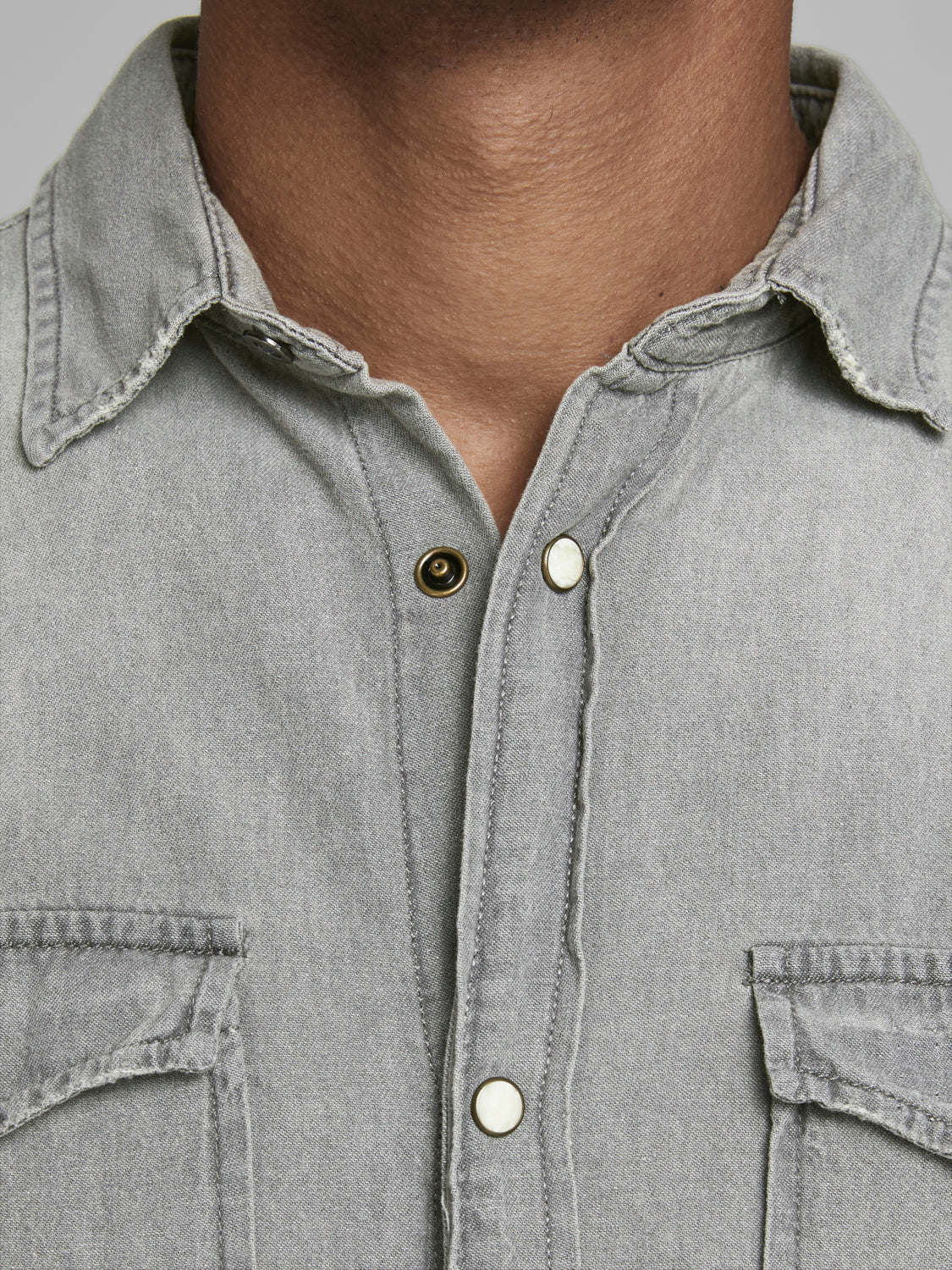 CAMISA DE JEAN SHERIDAN - Light Grey Denim Fit:Slim